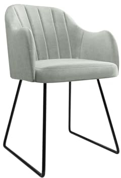 Mirjan24 Esszimmerstuhl Fyzei, B:52 x H:78 x T:56 cm, Polsterstuhl Beine aus Metall Gepolsterte Sitzfläche und Lehne Stuhl für Arbeitszimmer Esszimmer Küchenstuhl (Schwarz/Magic Velvet 2240)