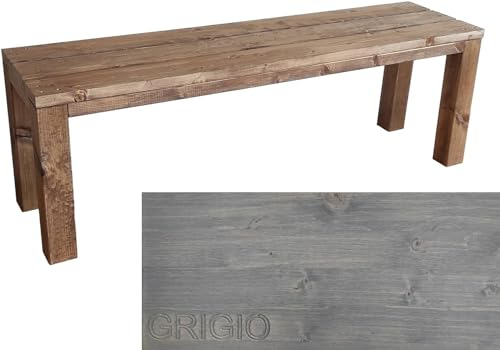 TOTAL WOOD 2012 Gartenbank Sitzbank Holzbank parkbank terrassenmobel für Innen und Außen geeignet Nach Maß verfügbar (Classic imp) (GRAU, 100X38.5X50)