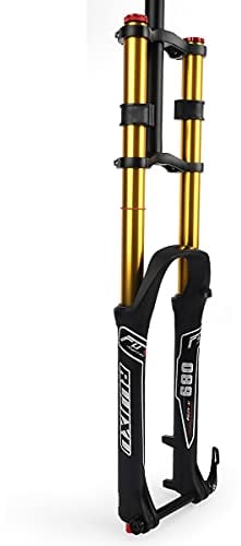 Mountainbike Fork 26 27.5 29 Inch DH Bike Suspension Fork MTB Disc Brake Bicycle Thru Axle 15mm Air Downhill Fork Travel 135mm Straight 1-1/8 Rebound Adjust 2500g ( Color : Gold , Size : 26inch )