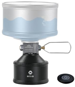 camping moon CAMPINGMOON Empty Refillable Cylinder EN417 Lindal Valve w/Refill Adapter Propane 1/13-lb Black BKTC-28/Z15