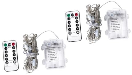 OSALADI 2 Sätze Regenschirm Lichterketten Zelt Lichter LED-Dekor Lichtleiste led lichterkette Gartendekoration Außenleuchten draussen schmücken Gartenbeleuchtung Laternenpfahl Plastik Weiß