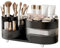 DASITON Organizer Girevole a 360°, Trucchi con Cassetti e Porta Pennelli Make up per Vanità e Bagno (Nero 02)