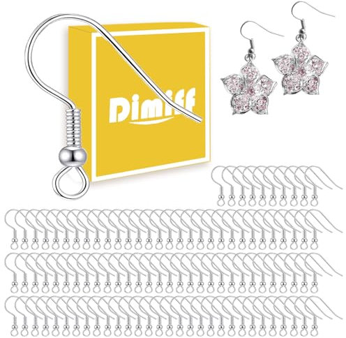 Dimitff 925 Sterling Silber Ohrhaken Set, DIY Ohrring Haken, Earring Hooks, Hypoallergene Ohrring Anhänger, Ohrringe Basteln Rohlinge, Vielseitige Ohrringhaken für Schmuckherstellung