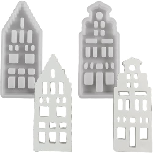 ALEFBET Silikonformen Gießformen,DIY Silikon Gießform,Gipsformen zum Gießen,Epoxidharz Formen (Haus B)