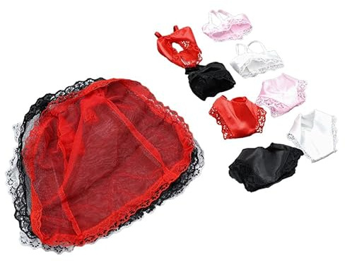 Ieron 4 Sets stilvolles Puppenkleidungsset für 11,5 Zoll große Mädchenpuppen und weibliche Actionfiguren im Maßstab 1/6 (Schwarz, Weiß, Rosa, Rot)