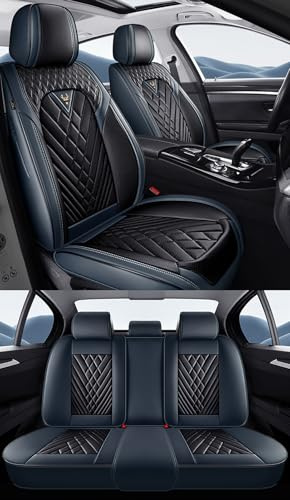 NOBQUA Autositzbezüge Universal Set, Leder Autositzbezug Komplettset, Vordersitze & Rückbank，Universal Fit für die meisten PKW, SUV, Limousinen und LKW