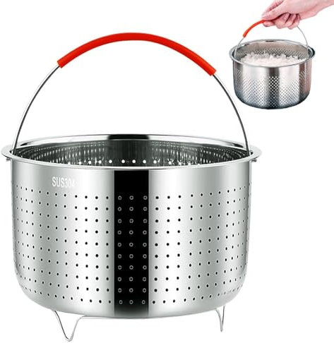 Cesta de Vapor de Acero Inoxidable 304, OD 17,6cm, para Vegetales, Con Mango de Silicona, para Cocinas y Comedores, 3L