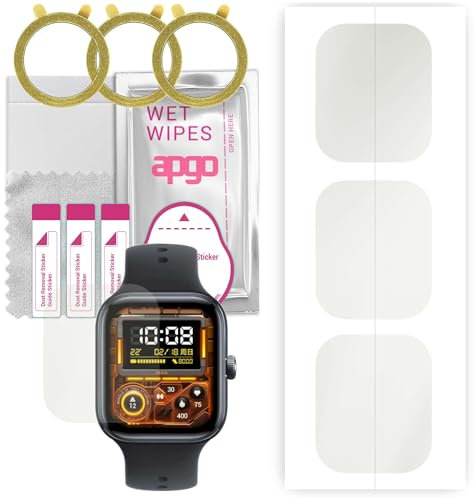 apgo 3 Stück Schutzfolie, Matt, kompatibel mit Vivo iQOO Watch GT Smartwatch, Hydrogel Displayschutzfolie mit Positionierhilfe, Displayfolie, robust und kratzfest