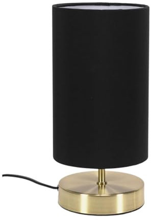 ValueLights | Brushed Gold Cylinder Touch Dimmer Table Lamp with Black Fabric Shade Bedside Light Bedside Light | Table Lamps, Home Décor & Improvement Essential