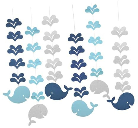 CAXUSD 6er Satz Kindergarten-wanddeko Wal-Form Anhänger Klassenzimmer-Dekoration Aus Glitzerndem Papier Einfach Zu Hängen