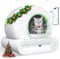 Smart Self Cleaning Cat Litter Box - 65L+9L Low Entry Electric Litter Box for Multiple Cats, Auto Cleaning with APP, Green