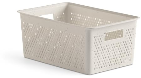 TATAY Storage Basket Ecohome 17.5x27x11.5 cm Recycled Plastic Material | Storage Basket Household | Capacity 4 L | BPA-Free Material | Stackable Design | Optimal Ventilation | Modular Storage Design