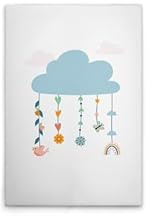 A.S. Création Leinwandbild Kinderzimmer Wolken Mobile - Wandbild in Weiss, Bunt - 40 x 60 cm - DD132571