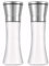 LiangYuanZen Lot de 2 moulins à sel et poivre en verre de qualité supérieure et acier inoxydable avec noyau de broyage en céramique réglable manuellement pour poivre, sel, épices, sans contenu