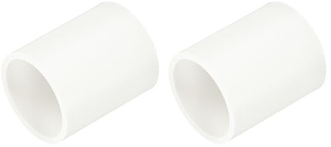 sourcing map 1 PVC Pipe Coupling Adapter, 2 Pcs Pipe Fittings Slip Socket Connectors for DIY PVC Shelf Garden Support Structure Storage Shelf, White