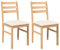 vidaXL Sillas de Comedor con Cojines 2 uds Madera Maciza Caucho, Silla de Comedor, Silla de Cocina, Asiento de Comedor, Silla, Silla de Sala de Estar