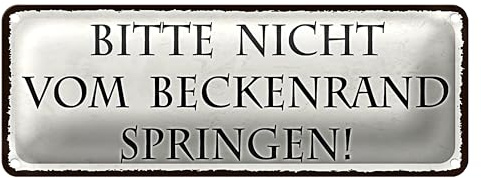 Blechschild | Bitte nicht vom Beckenrand springen | Pool Sicherheit | 10 x 27cm