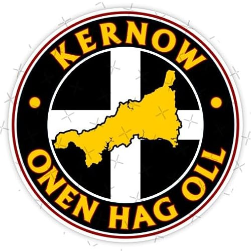 Cornwall ONEN HAG OLL Cornish County Flagge und Karte, 100 mm, Vinyl-Aufkleber für Stoßstange