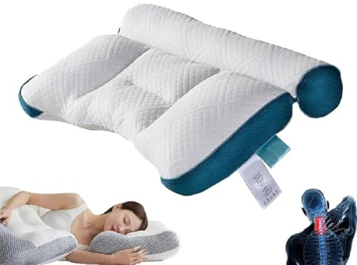 GUSHE Auricz Cloud Nest Down Pillow, Auricz Wolkennest Daunenkopfkissen, Nackenkissen Kopfkissen, Schlafkissen aus Memory Foam, ergonomisches Nackenstützkissen für Seiten- und Rückenschläfer (Grün)
