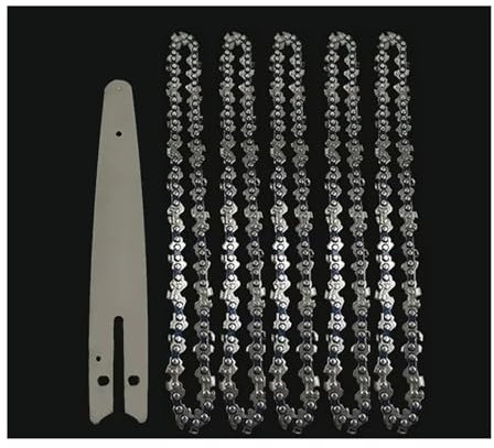 AOIUU Mini chaîne de tronçonneuse 8 pouces 1/4 45 nœuds 22 couteaux Scie électrique Mini tronçonneuse Lame de scie forestière Chaîne d'élagage(8-inch Set5)