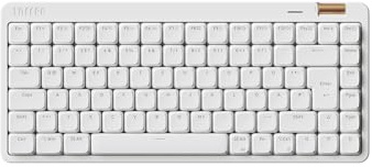 Flow Lite84 Tasten Low Profile Mechanische Tastatur (Deutsches Layout QWERTZ) - Kabellos Bluetooth/2.4G/Kabel, Swappable mit Specter Linearen Switches, Wiederaufladbar - Für Win&Mac (Weiß)