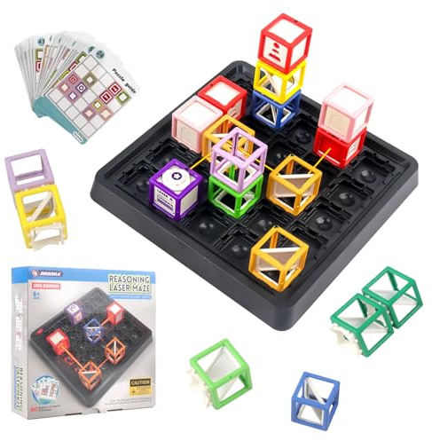 Hojalis Laser Maze Puzzle, Laserstrahl Biegeturm, Gravity Maze Spiel Mit Licht Und Spiegeln, Logik Labyrinth Spiel, Montessori Spielzeug, Enthält 60 Herausforderungskarten, Für Jungen Und Mädchen