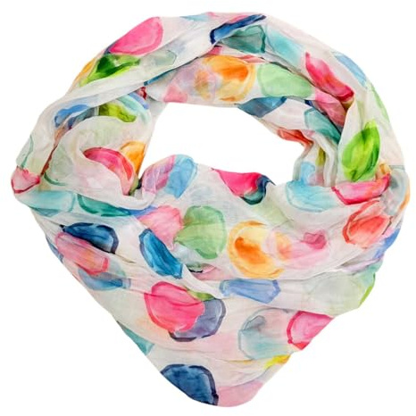 J26 Dots Punkte Seide Sommer Loop Farbverlauf Silk Uni Rundschal Schlauchschal Stola Schal leicht