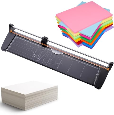 Robuster Papierschneider – 60 cm Schneidemaschine mit Metallbasis, präzises Schneiden von 1 mm für 10 Blatt, automatisches Papierpressen und rutschfeste Füße