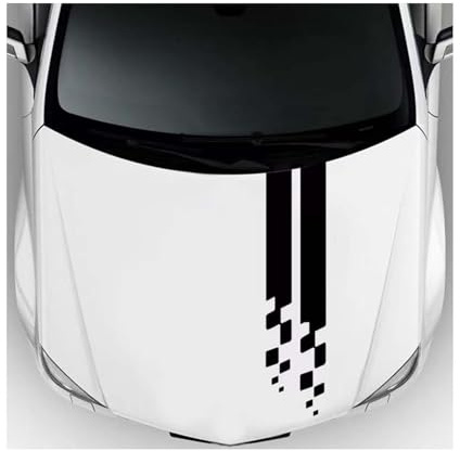 BUVBRJDR Auto Motorhaube Aufkleber, für Ford Mustang Mach-E 2021-2022 2023 Wasserdichtes Vinyl Auto Aufkleber Stickers Auto Streifen Karosserie Dekorative Aufkleber