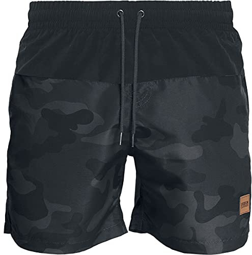 Urban Classics Short De Bain Block Homme Short de Bain Camouflage Sombre/Noir S 100% Nylon
