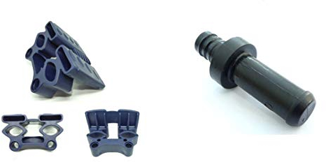 Spezialkappen inkl. Befestigunsbolzen zur Befestigung von Federholzleisten im Lattenrost | Latten Leisten | Lattenrost Reparieren | Lattenrostersatzteile | (8x35 | blau | 6mm Kranz) 1071 + 1122