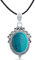 mantraroma Kettenanhänger 925 Silber Türkis Edelstein Kettenanhänger Damen Sterling Silber Halskette Anhänger Geschenk (MAH-124-15)
