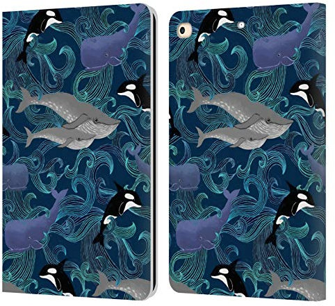 Head Case Designs Licenza Ufficiale Micklyn Le Feuvre Giganti Ciano Pattern Custodia Portafoglio in Pelle Compatibile con Apple iPad 9.7 2017 / iPad 9.7 2018