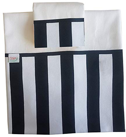 Zigozago Beistellbett / Stubenwagen Set mit 3 weißen Streifen in schwarz Für das Bettlaken mit Namen wählen Sie bitte https://www.amazon.it/dp/B07L9GXB4F Bambino: M
