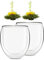 Feelino 2X Teetasse Aus Glas Doppelwandig, 320Ml Doppelwandige Teegläser, Teeglas Spülmaschinenfest, Thermo-Teegläser, Tee Gläser Mit Schwebeeffekt