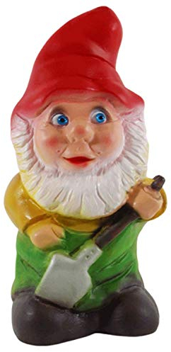 RAKSO Gartenzwerg Deko Garten Figur Zwerg Gärtner mit Schaufel stehend aus Kunststoff Höhe 19 cm