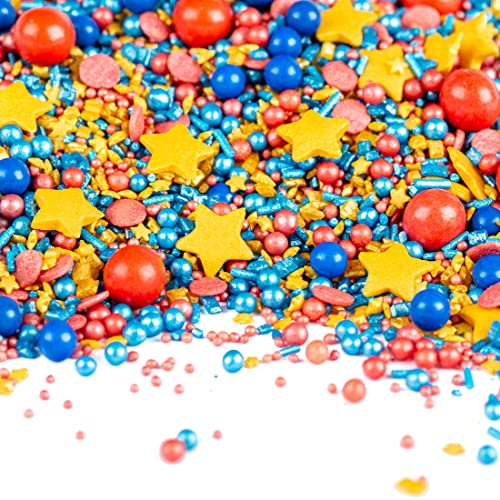 Super Streusel Superheld (90g) | Zuckerstreusel für Kuchen Kekse Torte uvm. | Alle Zutaten aus der EU | Streuselmix aus Hamburg bekannt aus TV & Print | Ohne AZO-Farbstoffe (90g)