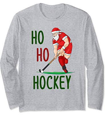 Feldhockey HO HO Hockey Weihnachten Geschenk Langarmshirt