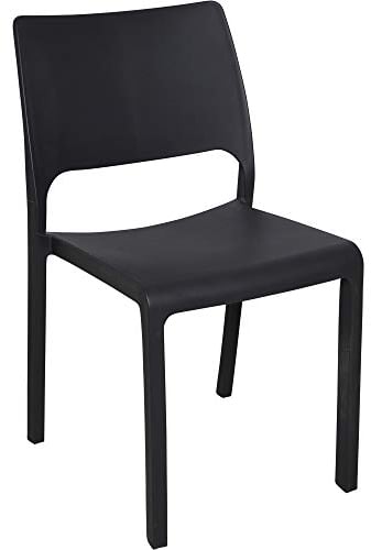 Dmora - Stapelbarer Monoblock-Stuhl, Made in Italy, Farbe Anthrazit, Maße 52,50 x 82 x 46,50 cm