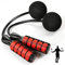 CYWQ Weighted Cordless Jump Rope, Tangle-free Exercise Skipping Rope (Red, EVA Foam Grip, PVC Body), Adjustable Length for Fitness, Boxing, MMA, Cross Training
