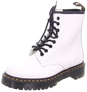 Dr. Martens 8 Eye Boot, Anfibi Unisex-Adulto, White Smooth, 40 EU