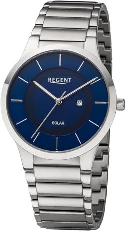 Solaruhr Herren Metallband Ø39mm Regent BA-724 blau