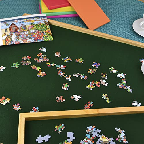 Puzzletisch aus Holz mit personalisierter Tafel