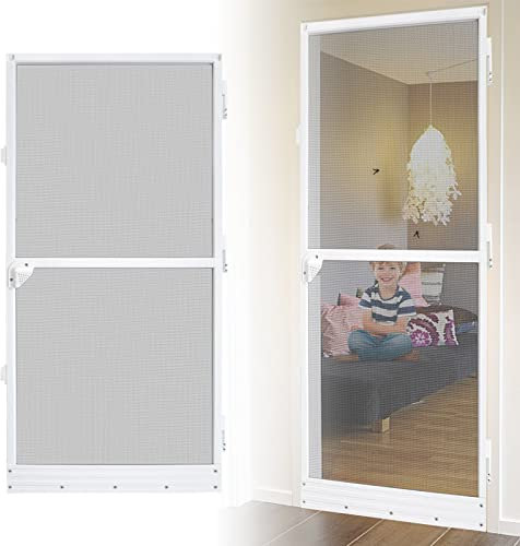 ACXIN Zanzariera per porta, 120 x 240 cm, telaio in alluminio, zanzariera per balconi, terrazze, stanze