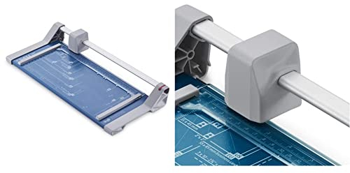 Dahle 507 Schneidemaschine Modell 2020 (8 Blatt Schneidleistung, bis DIN A4) blau & 985 Ersatz-Messerkopf (passend für Dahle Papierschneider 507/508 – nur für Modell 2020)