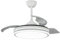 Lampara ventilador techo luz led 45W 6300 Lm silencioso moderno blanco aspas retractiles motor DC 3LED y memoria retráctil plus