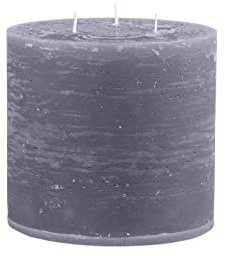 Chic Antique Macon rustikale Stumpenkerze Kerze Antik Altarkerzen 100% Paraffin Lange Brenndauer (Stone, 15x15 cm)