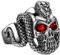 JewelryWe Schmuck Biker Herren-Ring Gothic Punk Schlange Totenkopf Schädel mit Rot Augen Ring Schlangenring Edelstahl Band Bandring mit Gravur Silber Größe 59