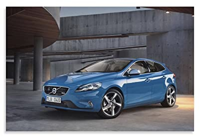 Auto-Poster Volvo V40 T5 Poster, dekoratives Gemälde, Leinwand, Wandposter und Kunstbild, modernes Familien-Schlafzimmer, 30 x 45 cm