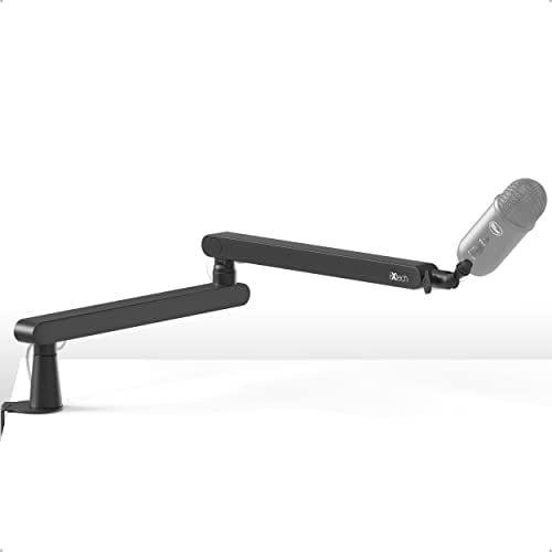 IXTECH Brazo de micrófono giratorio ajustable de 360° Mesa de brazo de micrófono de acero inoxidable Soporte de Micrófono Brazos de montaje de micrófono estables para estudio de radio juegos LIZARD